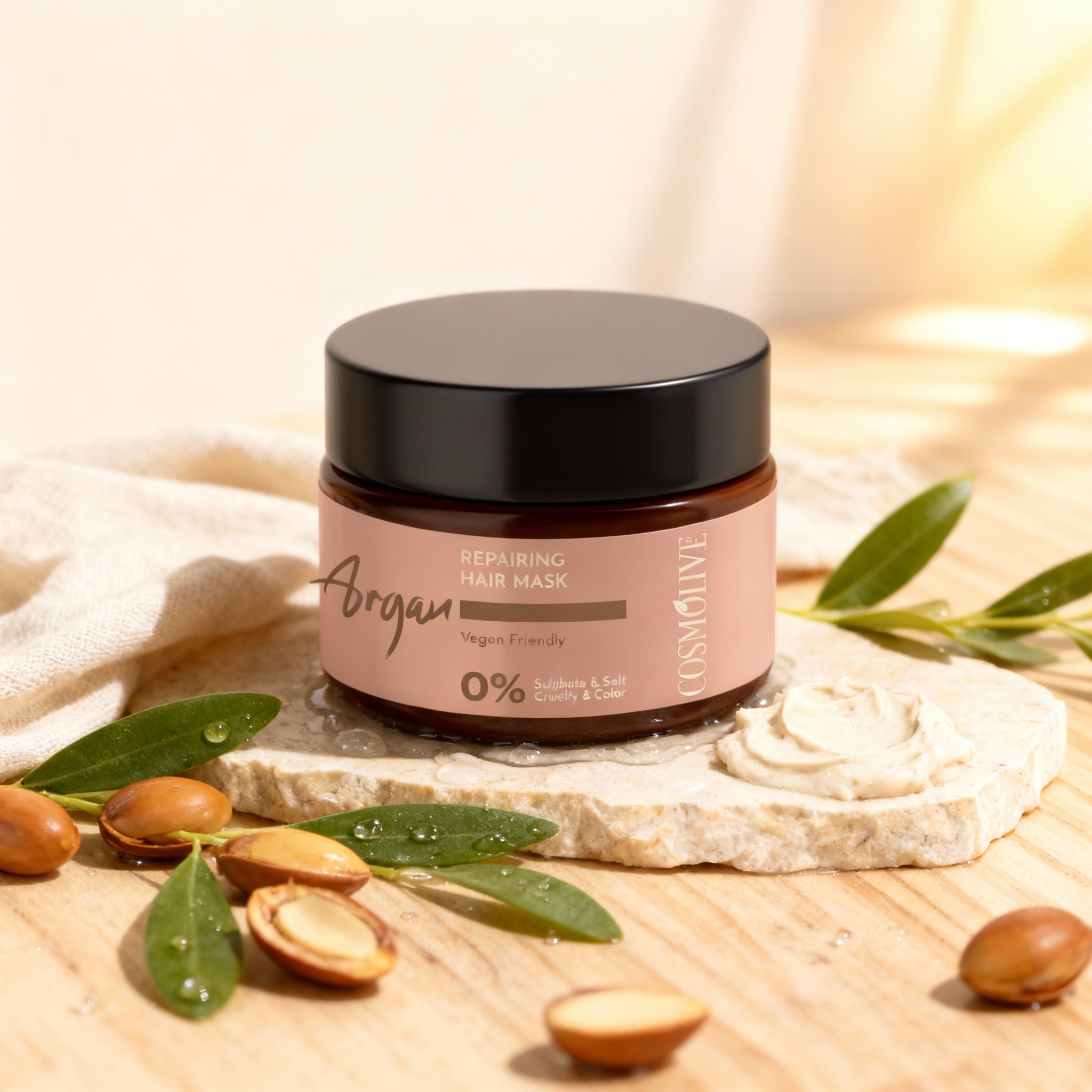 Cosmolive prírodná arganová maska pre výživu a obnovu vlasov 250ml