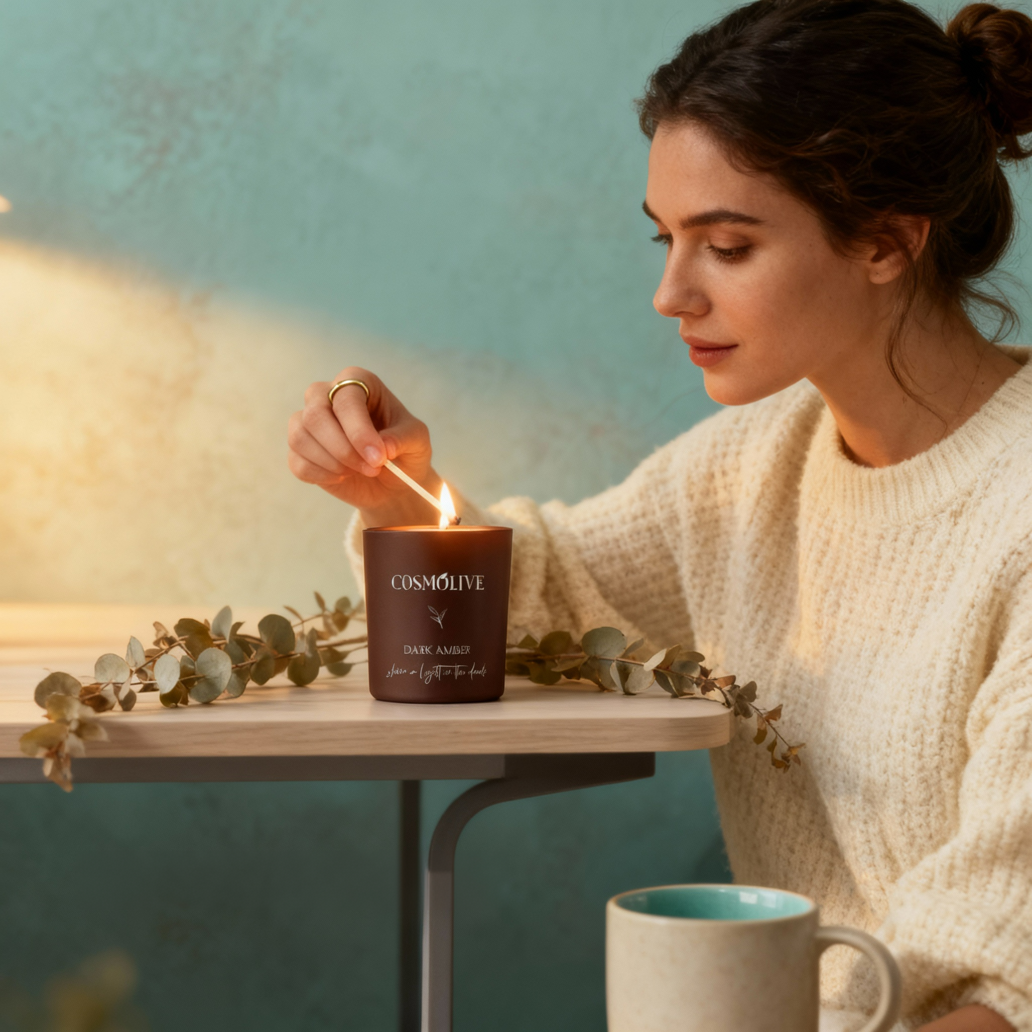 Prírodná sójová sviečka s vôňou tmavého jantáru - Cosmolive Dark Amber 210g