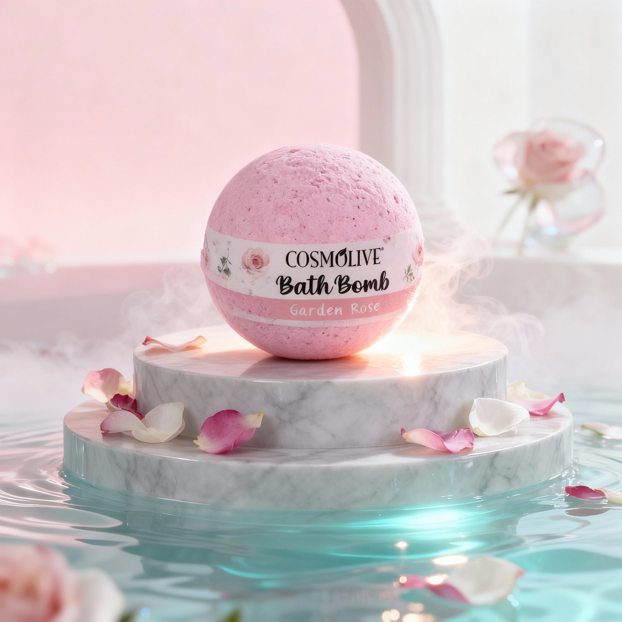 Bomba do kúpeľa s kvetinovou vôňou - Cosmolive Garden Rose 70g