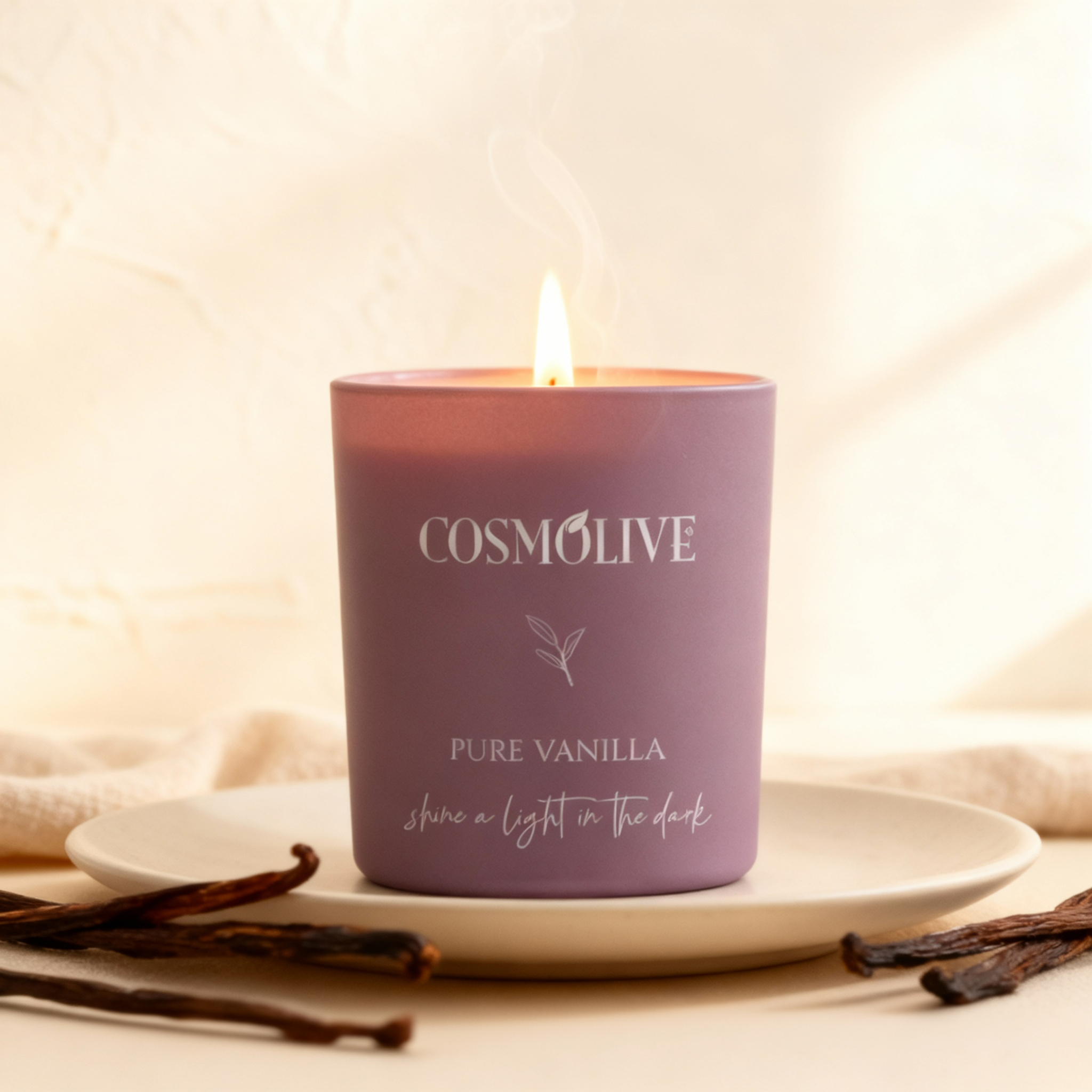 Prírodná sójová sviečka s vôňou čistej vanilky - Cosmolive Pure Vanilla 210g
