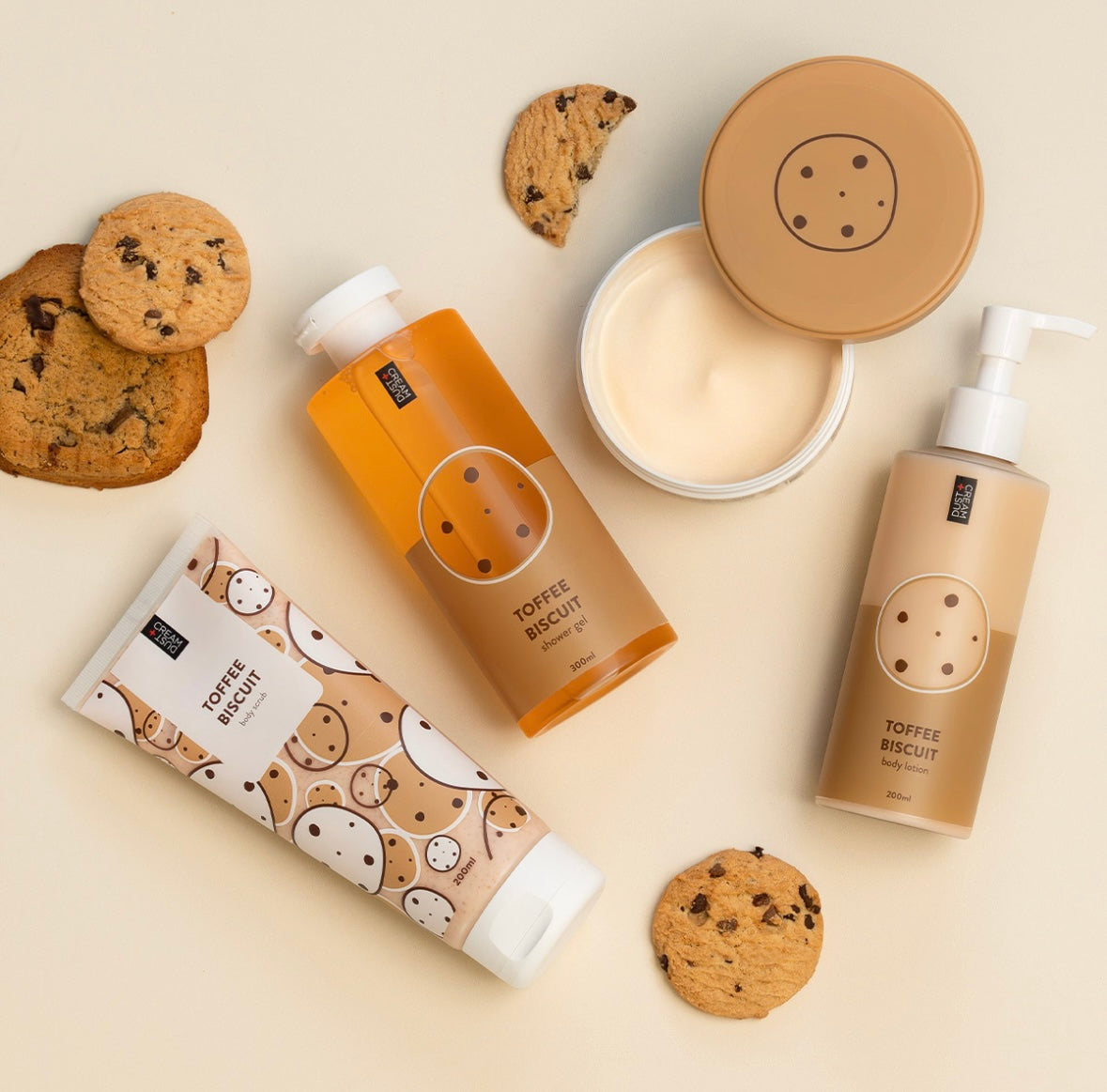 Dust+Cream telový peeling Toffee Biscuit 200ml
