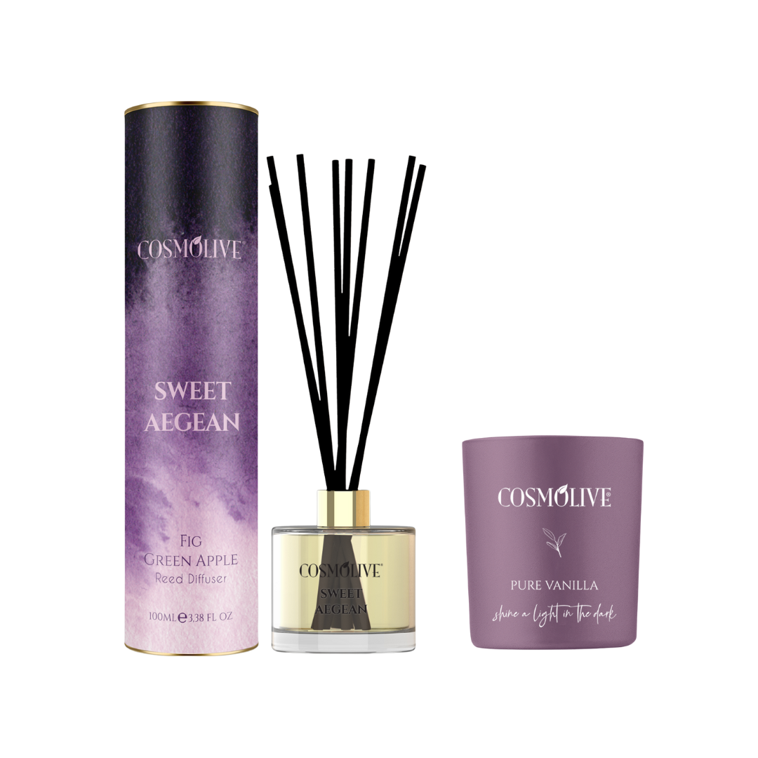 Sladký domov – difuzér Sweet Aegean & sviečka Pure Vanilla