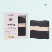 Cosmolive prírodné ručne vyrobené peelingové mydlo s aktívnym uhlím a ovsenými vločkami