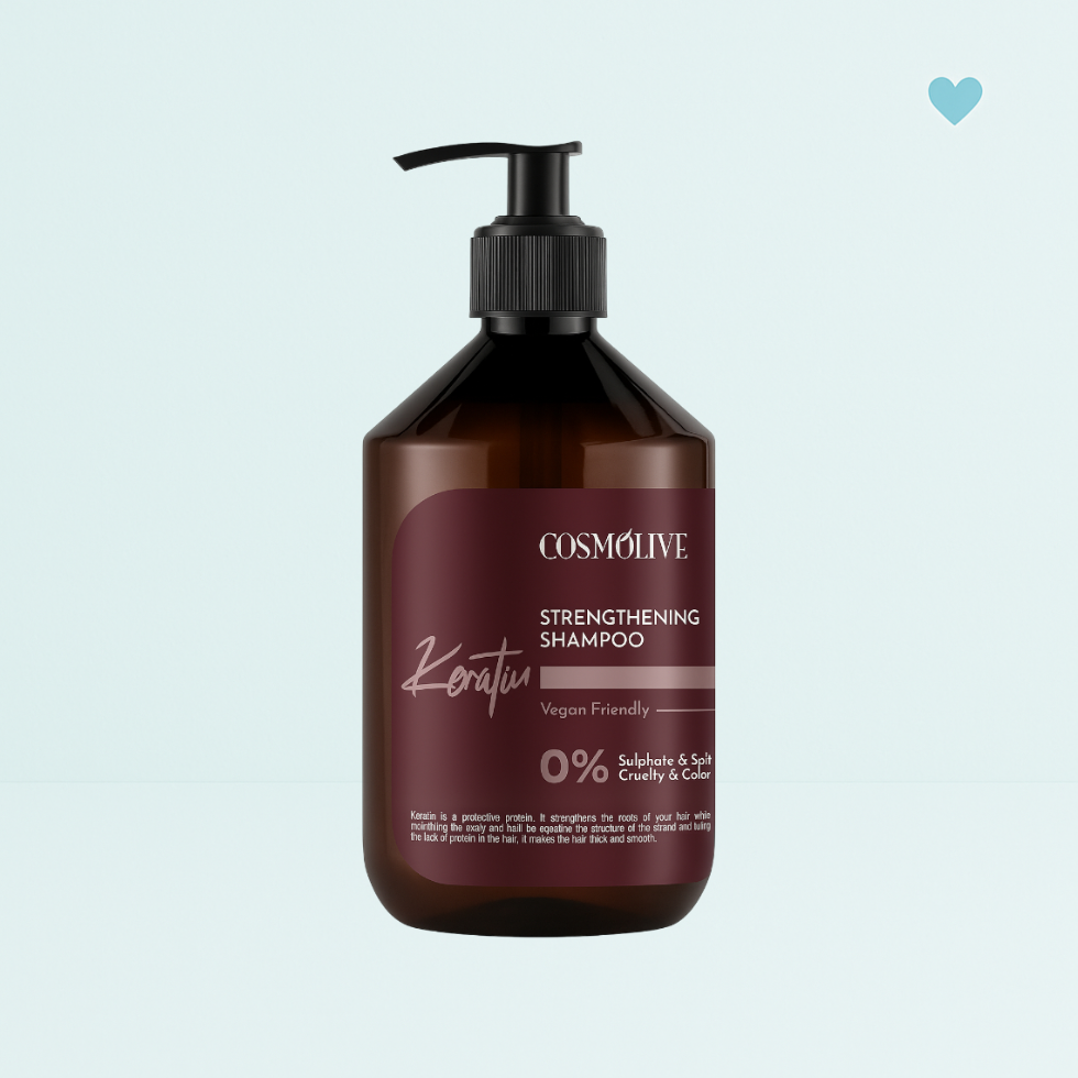 Cosmolive prírodný šampón s keratínom pre obnovu a posilnenie vlasov 500ml