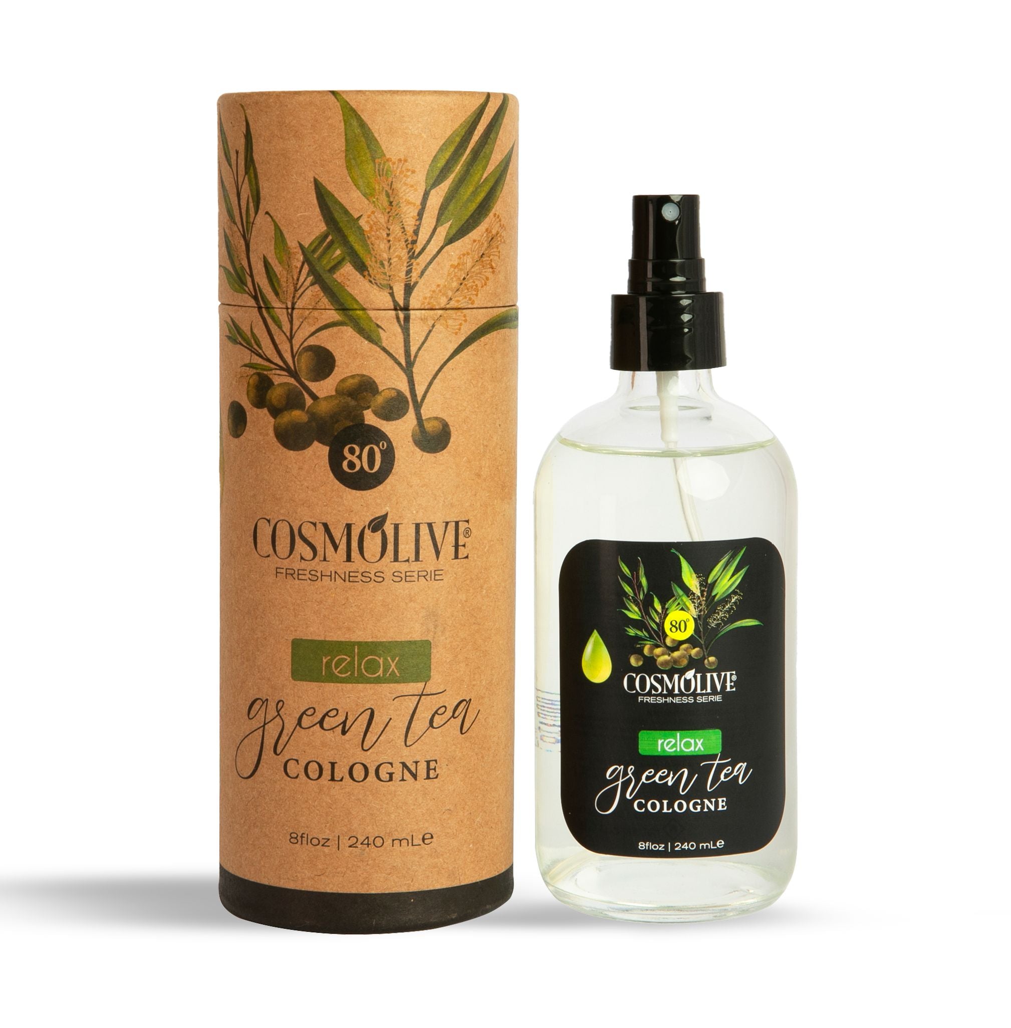 Cosmolive Relax Green Tea pánska kolínska voda s vôňou zeleného čaju 240ml