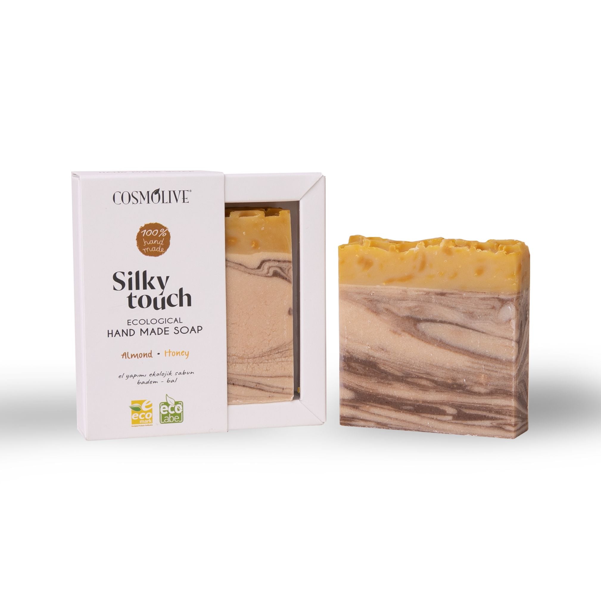 Cosmolive prírodné ručne vyrobené mydlo Silky Touch s mandľami a medom 100g