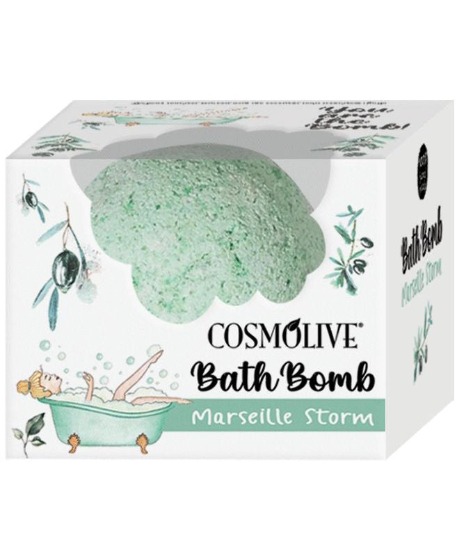 Šumivá bomba do kúpeľa s osviežujúcou vôňou - Cosmolive Marseille Storm 70g