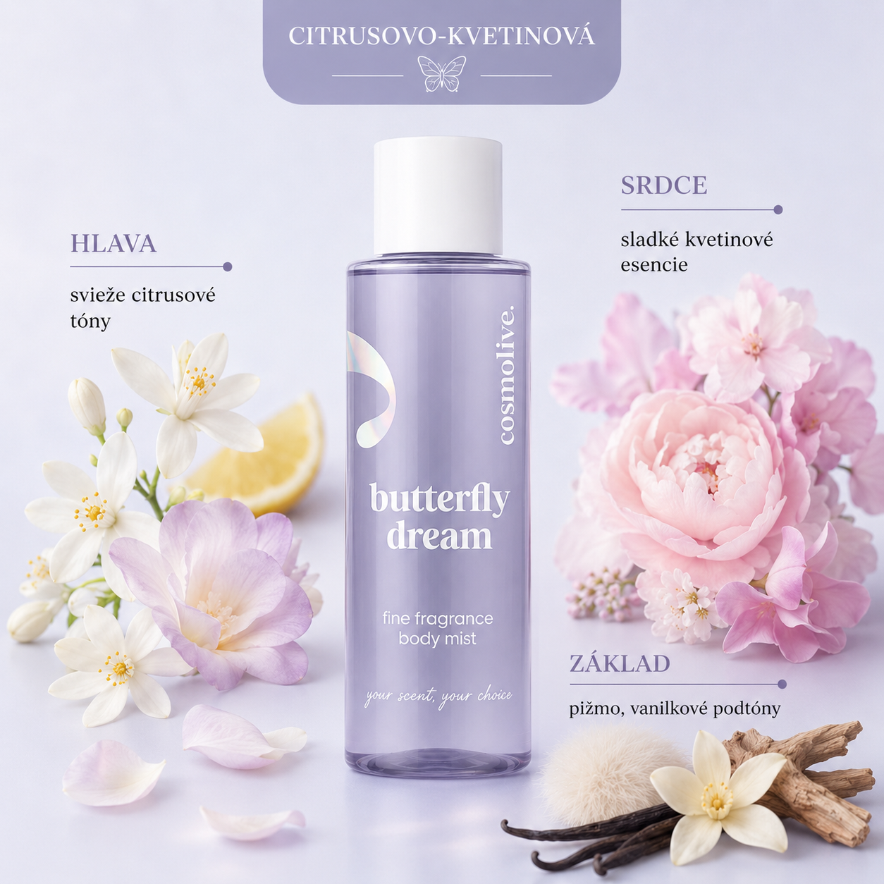Cosmolive Butterfly Dream dámsky telový sprej 250ml